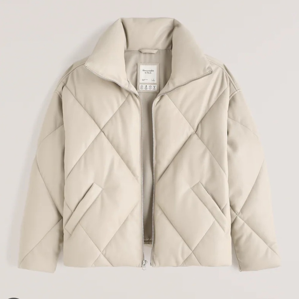 NWT!! A&F Vegan Leather Puffer Jacket